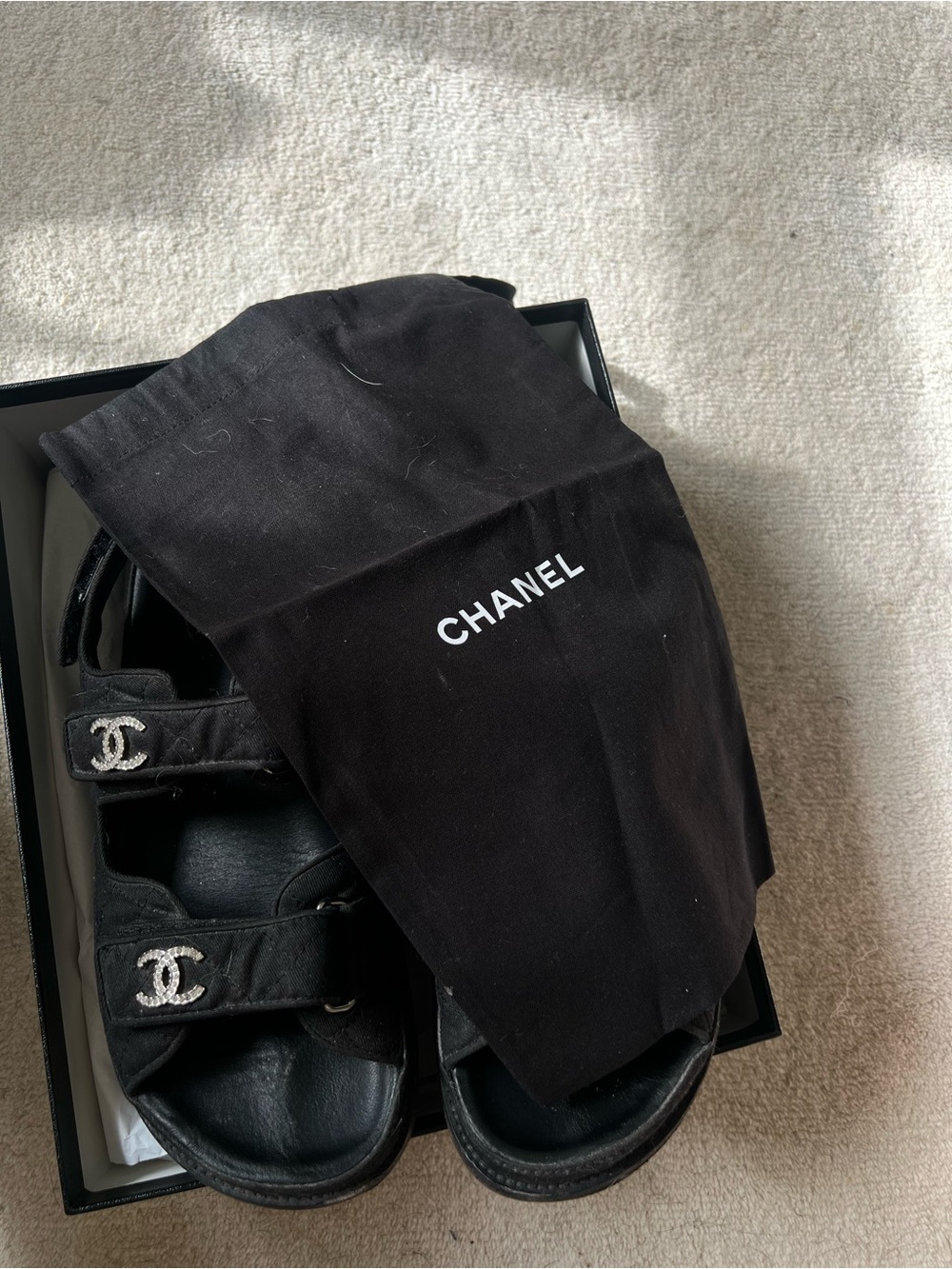 Chanel Black CC Logo Dad Sandals - Picture 3 of 5